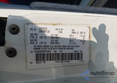 1994 Plymouth Voyager Le/Lx z USA, uszkodzony, nr VIN 2P4GH55R7RR773073